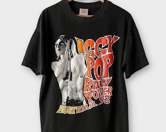 90s IGGY POP ツアーTシャツ フォトT パティスミス デビッドボウイ イギー・ポップのTシャツ、ストゥージズのシャツ、ヴィンテージ