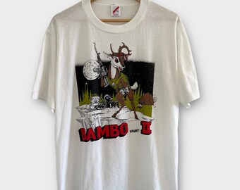 1980er Bambo Part 2 (Rambo Bambi Spoof) Vintage T-Shirt 80er Jahre