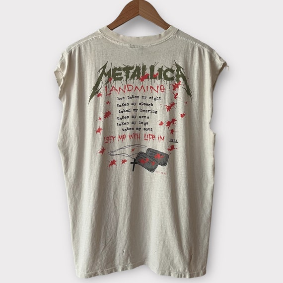 1989 Metallica "One" Vintage Tour Band Rock Tee S… - image 2