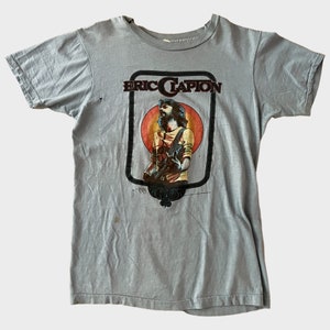 1978 Eric Clapton Vintage Record Store Band Tour Promo Rock Tee Shirt 70s 1970s