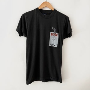 1983 AC DC Local Crew Vintage Tour Band Rock Tee Shirt 80s 1980s