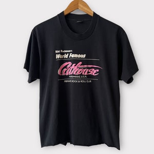 1980s Riki Rachtman&#39;s CATHOUSE Private Rock N Roll Club Member Vintage Tee Shirt 80s