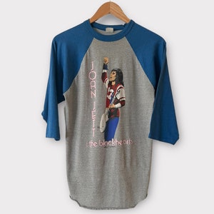 Camiseta raglán de rock de gira de Joan Jett de 1982, años 80