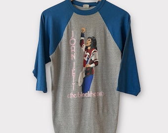 Camiseta raglán de rock de gira de Joan Jett de 1982, años 80