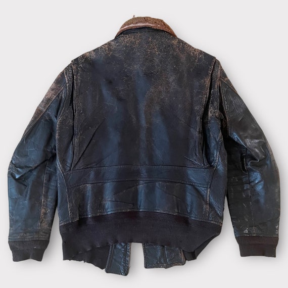 1960s USA USN G-1 Vintage Brown Leather Flight Bomber Jacket