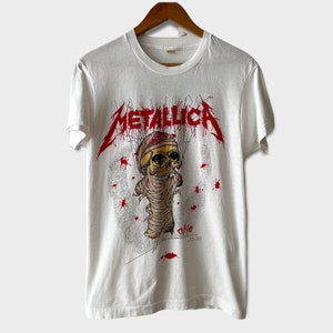 1989 Metallica &quot;One&quot; Vintage Tour Band Rock Tee Shirt 80s 1980s Heavy Metal