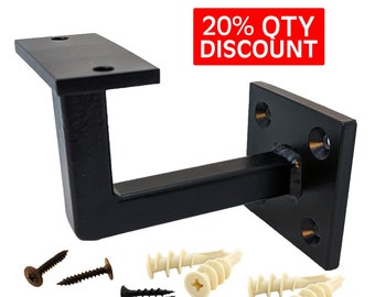 Stair Railing Bracket A Black Steel Iron Modern Farmhouse Rustic Industrial Handrail