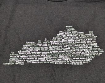 Kentucky Whiskey Distilleries T-Shirt – Bourbon Map Tee, Bourbon Trail Shirt, Kentucky Map Shirt, Bourbon Lover Gift