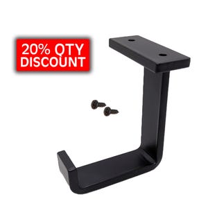 Undermount Cabinet Hook B Black Steel Iron Modern Farmhouse Rustic Industrial