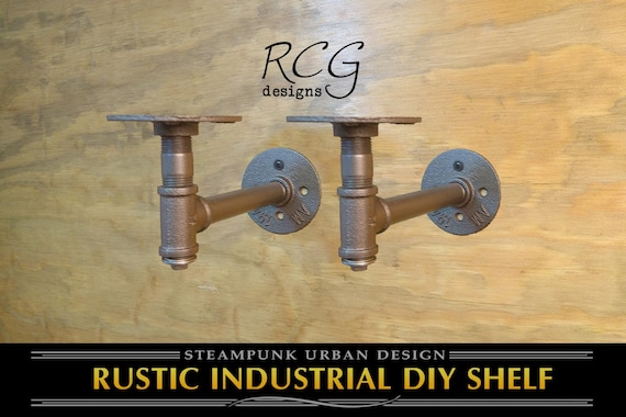 Pair 2x6 L Brackets Diy Shelving Pipes B For Etsy