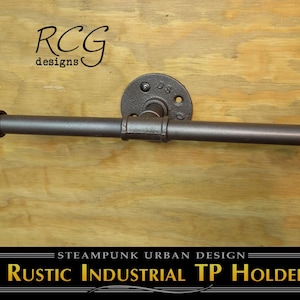 The Sammy (B) - Toilet Paper or Towel Hanger Industrial Pipe - urban, steampunk, rustic
