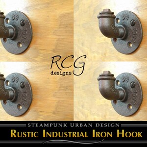 4-Pack Industrial Pipe Knob Hook B - urban, steampunk, rustic