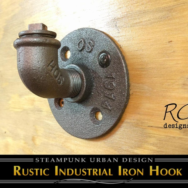 Industrial Pipe Knob Hook B - urban, steampunk, rustic