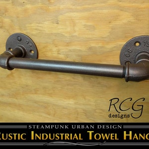The Jerry - 13"-30" Towel Bar Rack Hanger Pipe - urban, rustic, vintage style
