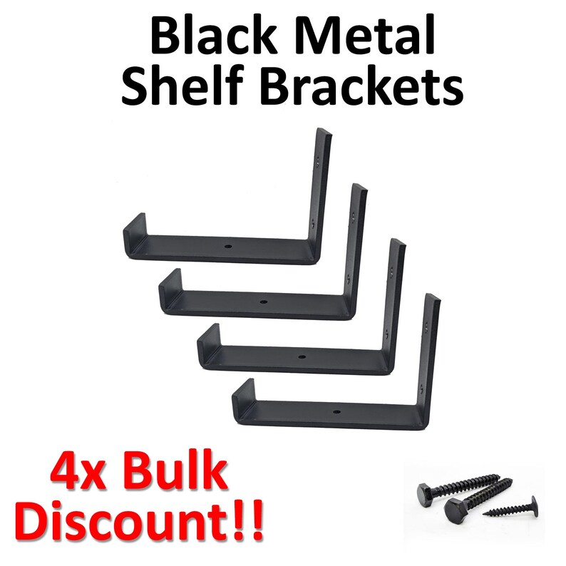 4 Heavy Duty Metal Steel Shelf Brackets for Wooden Shelf C 3 Etsy