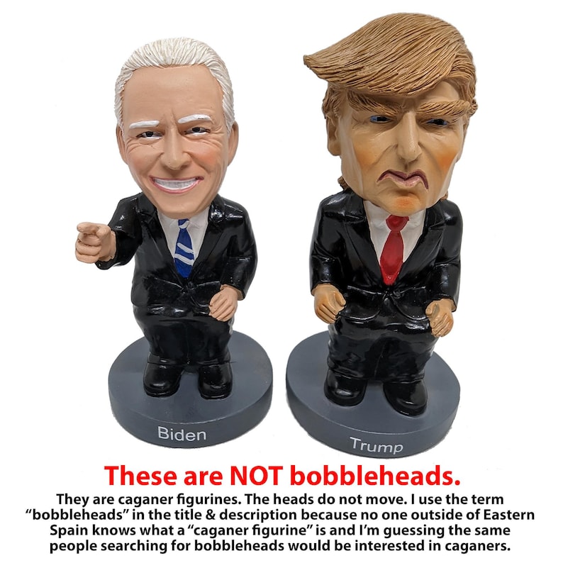 Biden vs Trump CAGE MATCH Duo Package Bobblehead Figurines Prank Gag image 1