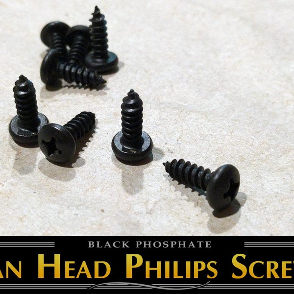 Metal Screws - Philips Pan Head #8 x 1/2" Black Self Piercing (Tapping)