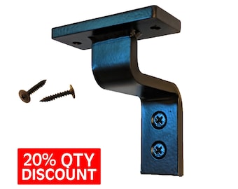 Stair Railing Bracket B Black Steel Iron Modern Farmhouse Rustic Industrial Handrail