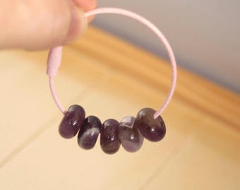 Amethyst Bead Key Ring Fidget Toy - FREE SHIPPING - Stress Relief - Anxiety - Amethyst Beads - Fidget Keychain -