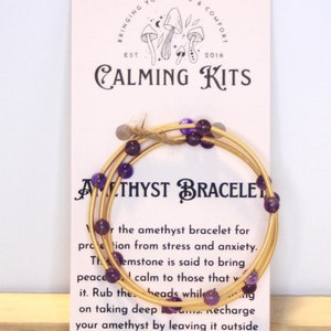 Gold and Amethyst Fidget Bracelet - FREE SHIPPING - Anxiety Bracelet for Women - Crystal Healing Bracelet - Protection - Gift for Her