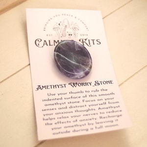 Amethyst Worry Stone - FREE SHIPPING - Crystal Worry Stone - Healing Stone - Palm Stone - Meditation Stone - Crystal Anxiety - Gift