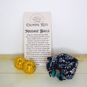 Magnetic Needle Massage Balls in Cotton Fabric Bag - FREE SHIPPING - Fidget Toy - Adult Fidget Toy - Stress Relief - Sensory Toy - Gift