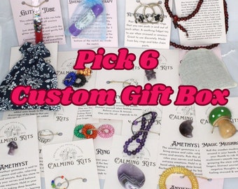 Fidget Toys Custom Gift Box - Pick 6 Items - FREE SHIPPING - Calm Down Kit - Anxiety Relief - Sensory Toys - Care Package for Her Kids Him