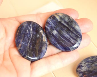 Sodalite Worry Stone - FREE SHIPPING - Crystal Worry Stone - Healing Stone - Palm Stone - Meditation Stone - Crystal Anxiety - Stress Relief