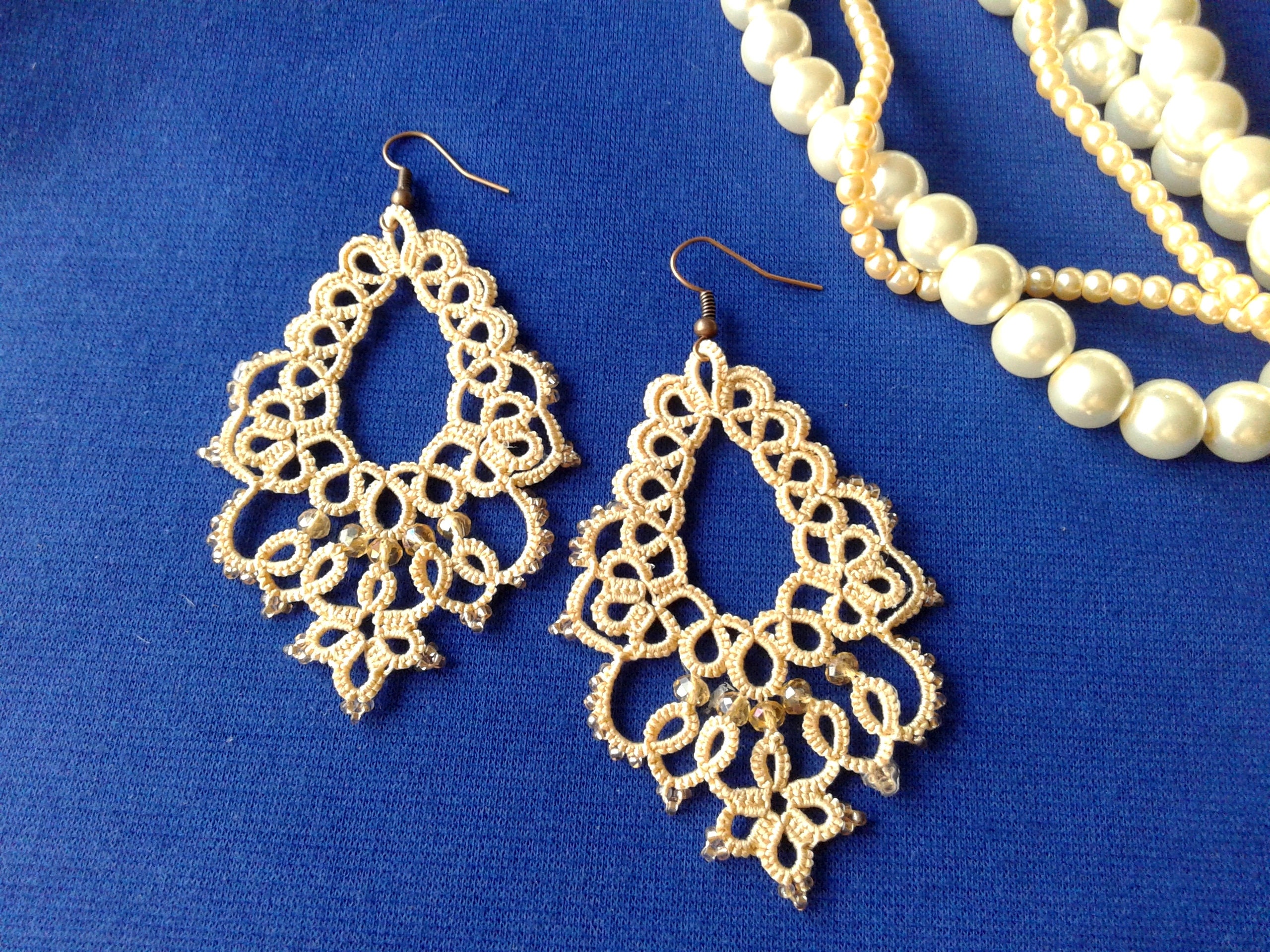 Tatting Jewelry Tatting Earrings Lace earrings Tatting Etsy