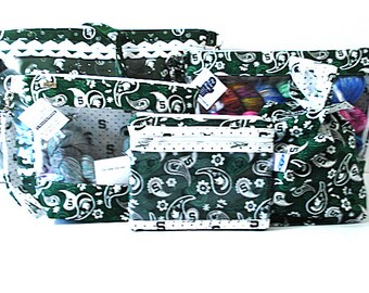 MSU Project Bag, Project Bag, Knitting Project Bag, Zippered Pouch, Wedge Bag, Crochet Bag, Knitting Bag