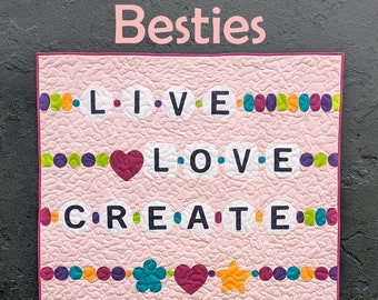 PAPER Besties Quilt Pattern by Slice of Pi Quilts [beginner applique friendship bracelets quilt pattern]