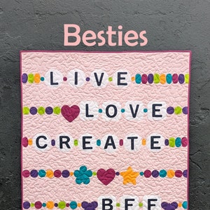 PAPER Besties Quilt Pattern by Slice of Pi Quilts [beginner applique friendship bracelets quilt pattern]