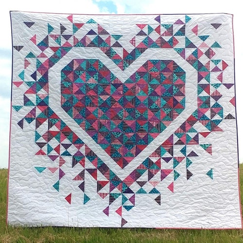PDF Exploding Heart Quilt Pattern Digital Download by Slice of Etsy
