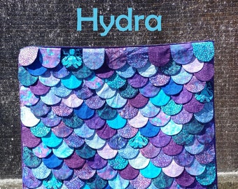 PDF Hydra Quilt Pattern Digital Download by Slice of Pi Quilts [Mermaid, dragon, lizard, shark, fish scales quilt!]