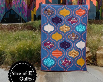 PAPER Finial Quilt Pattern by Slice of Pi Quilts [fat quarter friendly, bias tape applique]