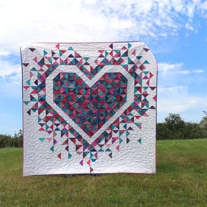 PDF Exploding Heart Quilt Pattern Digital Download by Slice of Pi Quilts fat quarter and scrap friendly quilt pattern image 5