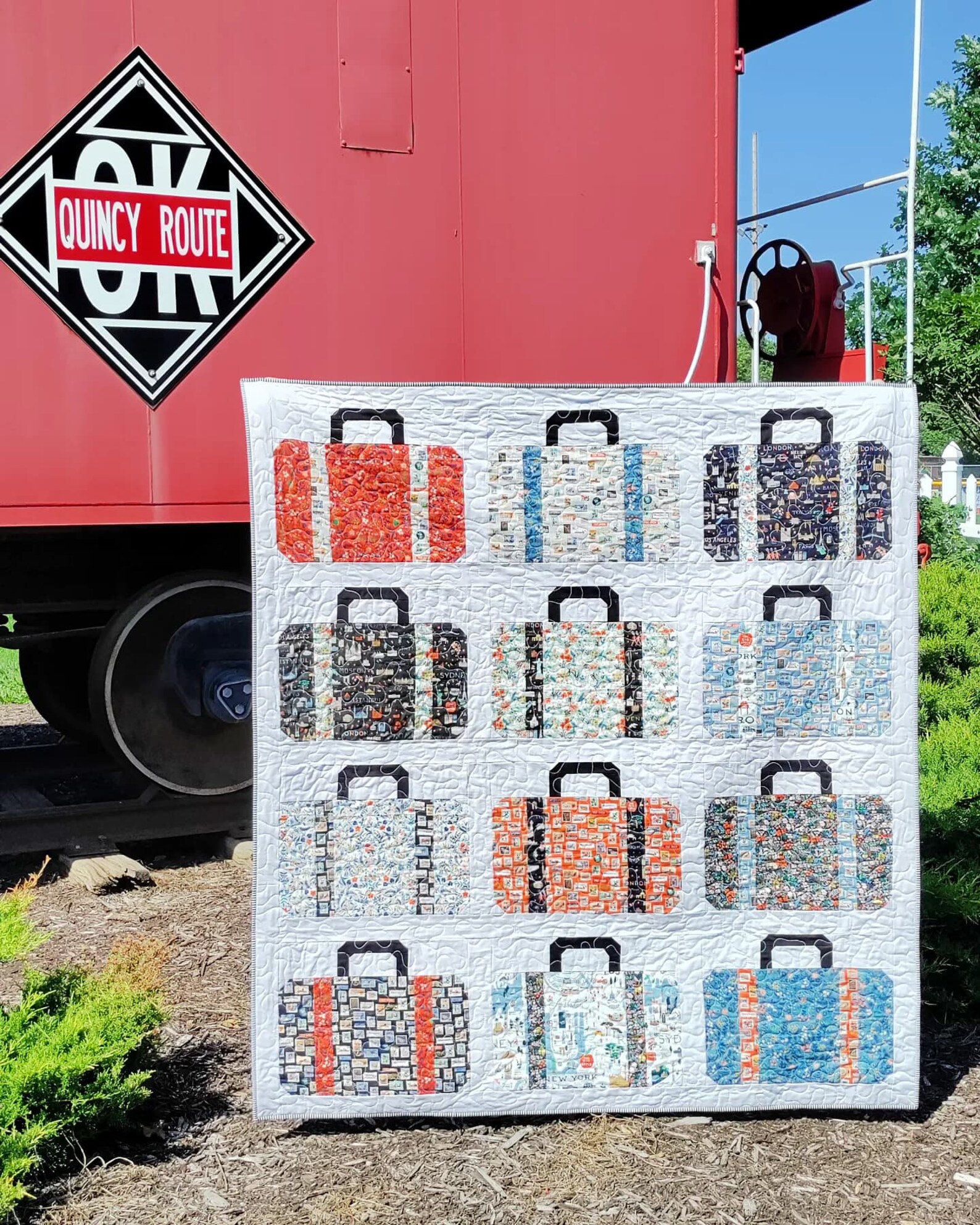 PAPER Suitcases Quilt Pattern by Slice of Pi Quilts fat Etsy