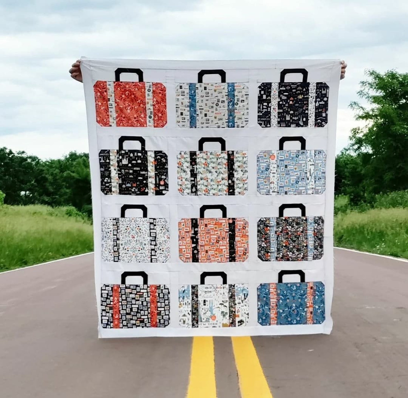 PDF Suitcases Quilt Pattern Digital Download by Slice of Pi Etsy