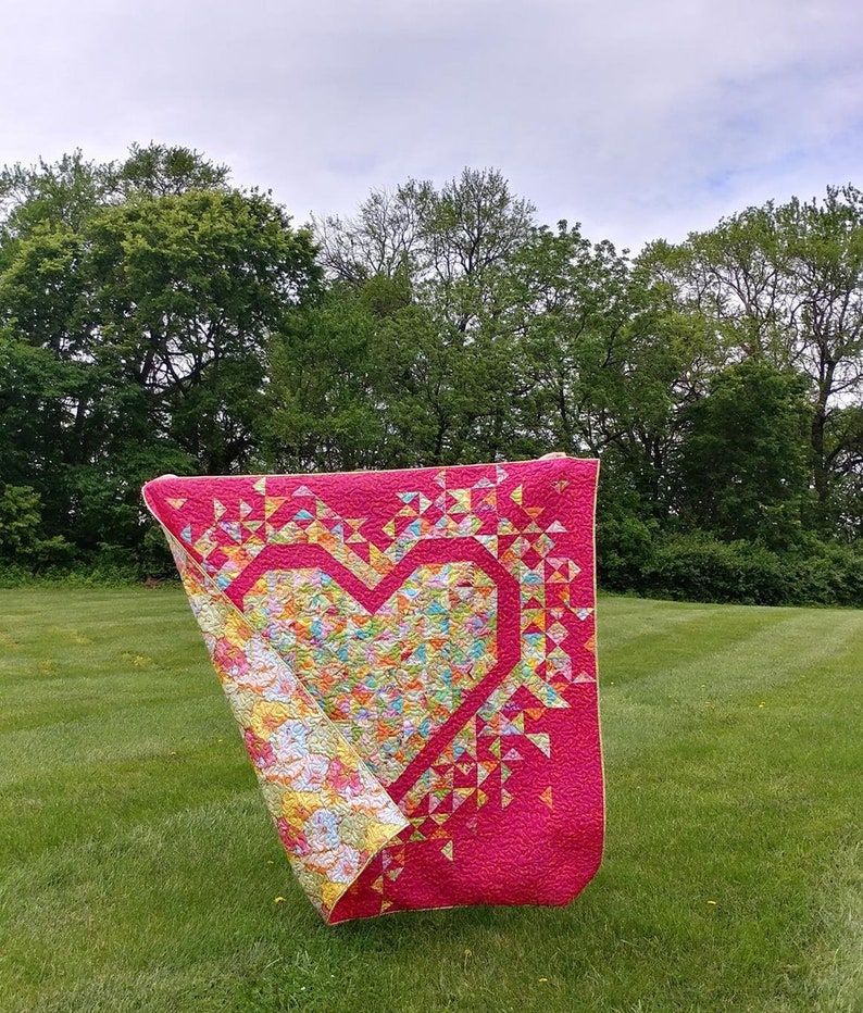 PDF Exploding Heart Quilt Pattern Digital Download by Slice of Etsy