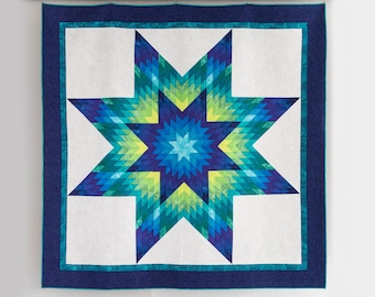 PDF Glowing Lone Star Quilt Muster Digitaler Download von Slice of Pi Quilts