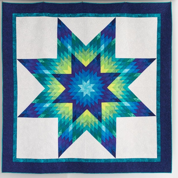 PDF Glowing Lone Star Quilt Pattern Digital Download by Slice of Pi Quilts