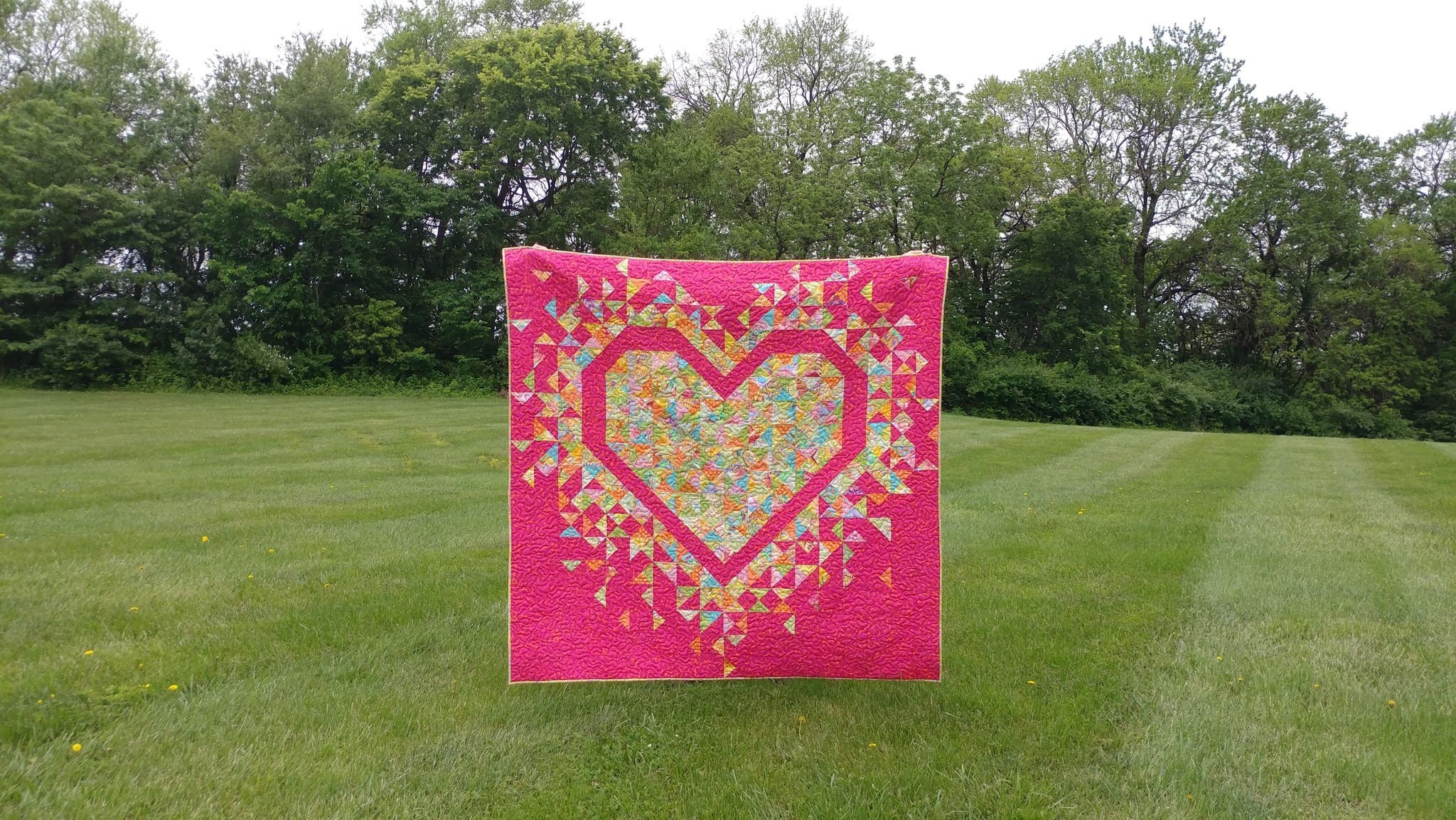 PAPER Exploding Heart Quilt Pattern by Slice of Pi Quilts fat - Etsy