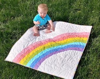 PDF Bundle of Joy Quilt Pattern Digital Download by Slice of Pi Quilts [Rainbow baby quilt patttern, includes baby and NICU sizes]