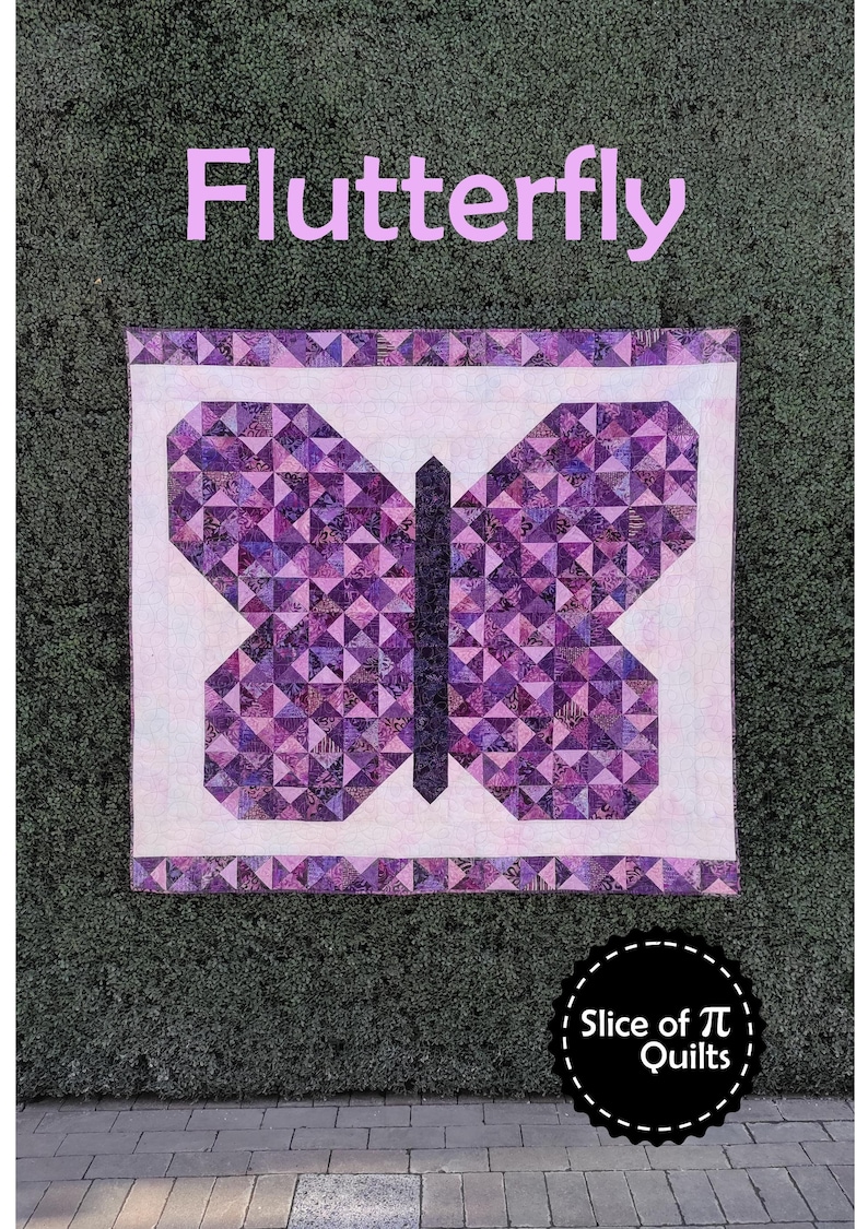 PDF Flutterfly Quilt Pattern Digital Download by Slice of Pi Quilts fat quarter and scrap friendly, beginner butterfly quilt pattern image 1