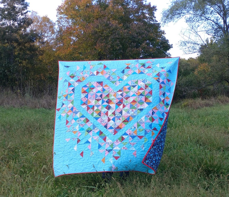 PDF Exploding Heart Quilt Pattern Digital Download by Slice of Pi Quilts fat quarter and scrap friendly quilt pattern image 8