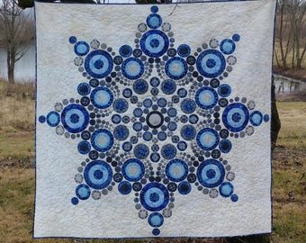 PDF Flurry Quilt Pattern Digital Download by Slice of Pi Quilts [Winter snowflake quilt pattern]