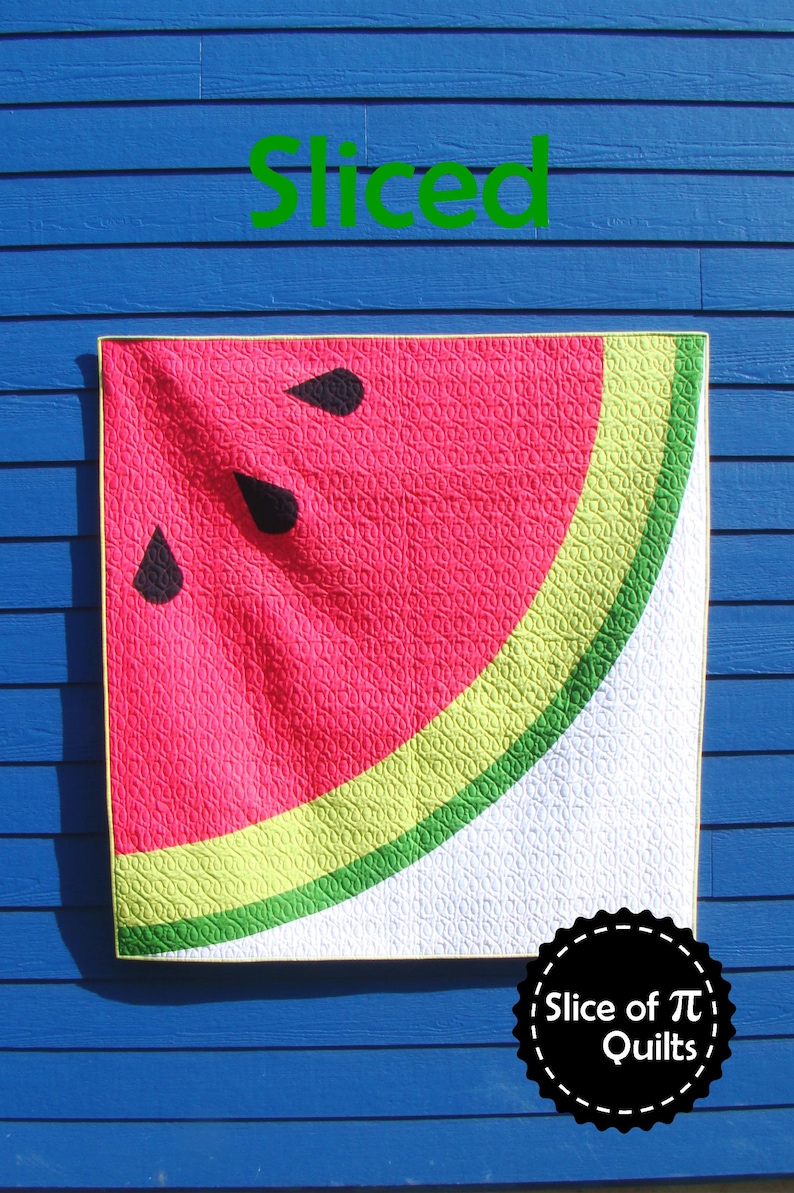 PDF Sliced Quilt Pattern Digital Download by Slice of Pi Quilts Summer picnic watermelon quilt pattern image 1