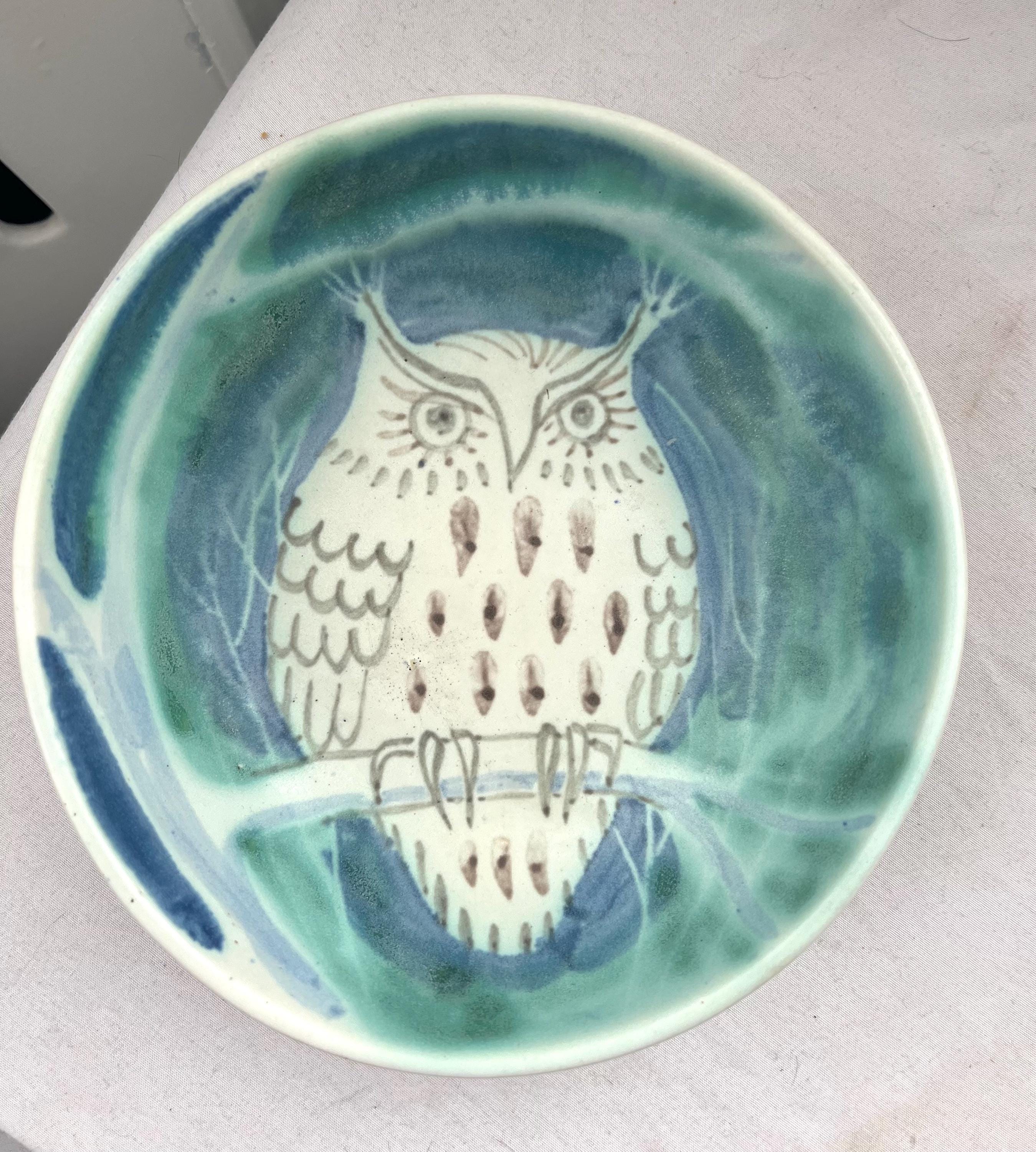 Vintage MCM Anderson Design Studio Pottery - Owl Bowl - Boothbay Maine.