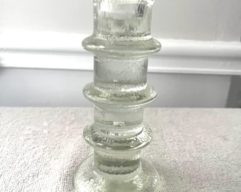 Candelabro de cristal de tres anillos MCM en estilo escandinavo Festivo.
