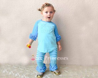 Personalized Custom Yellow Star Cotton Toddler Long Sleeve Ruffle Shirt Top